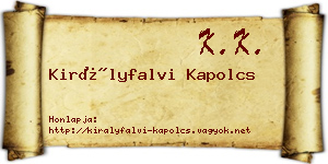 Királyfalvi Kapolcs névjegykártya